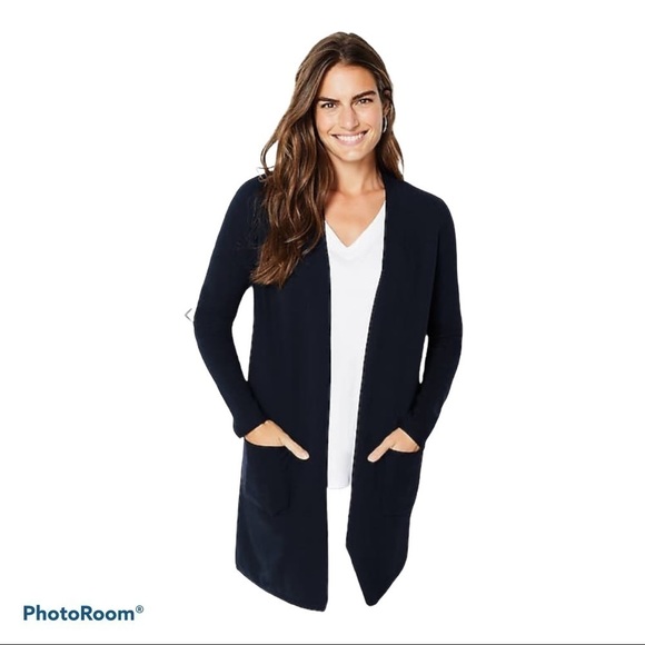 J. Jill Sweaters - J. Jill navy blue long cardi petite